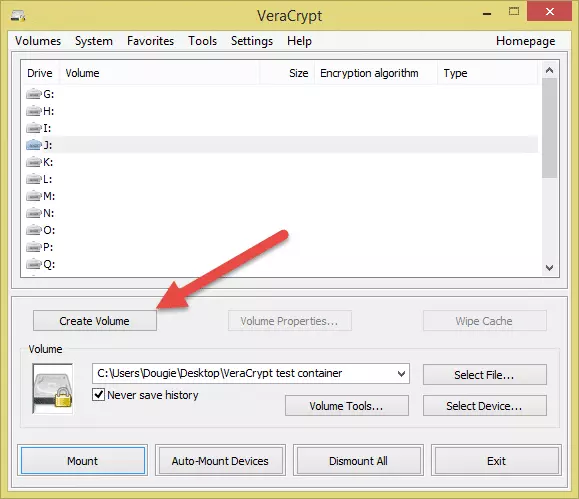 VeraCrypt 在外部驱动器上创建加密隐藏卷